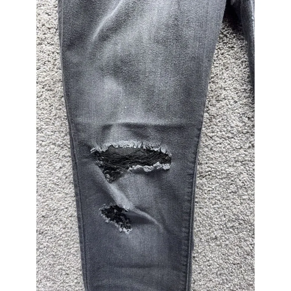 Judy Blue Jeans Womens 7/28 Black Grey Skinny Distressed Rip Grunge Made In USA‎ - Picture 3 of 12